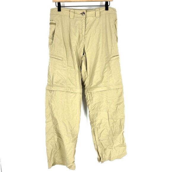 ExOfficio Hiking Pants Size 10 Womens Khaki Convertible Hiking Insect Shield Tan - Picture 1 of 11